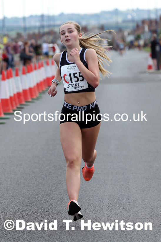 Womens under-17s 2021 Northern 6 and 4 Stage and Young Athletes Road Relays, Redcar. Photo: David T. Hewitson/Sports for All Pics